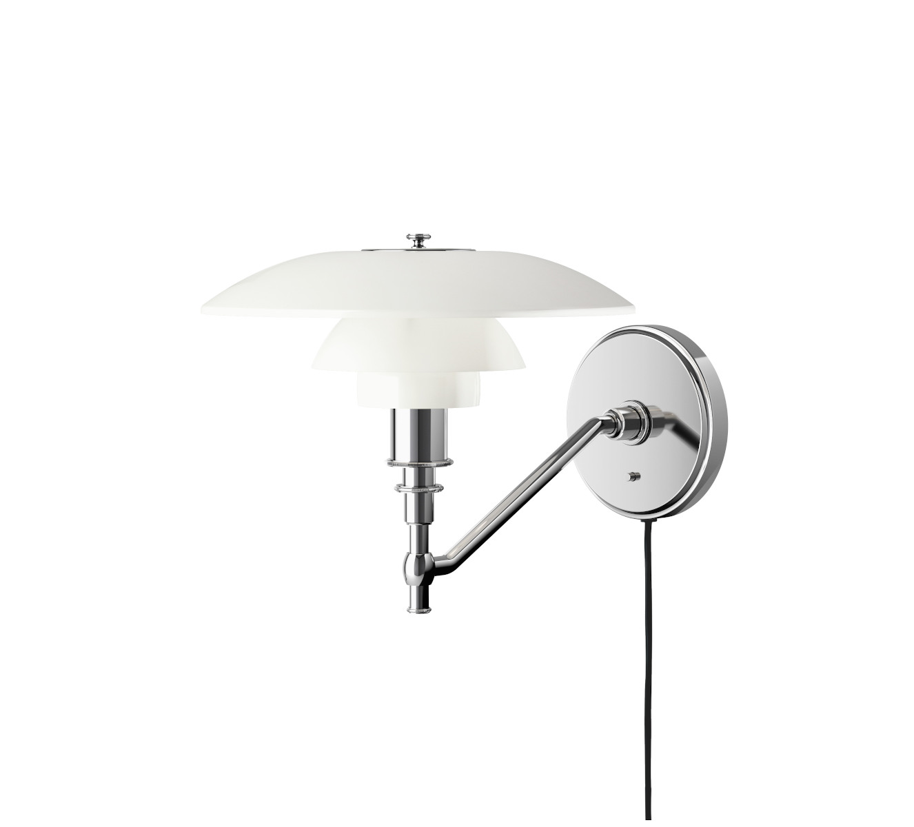 Louis Poulsen PH 3/2 Wandleuchte, drehbar, aus Aluminium, klassisches Design, weiß, indirekte Beleuchtung, skandinavisch