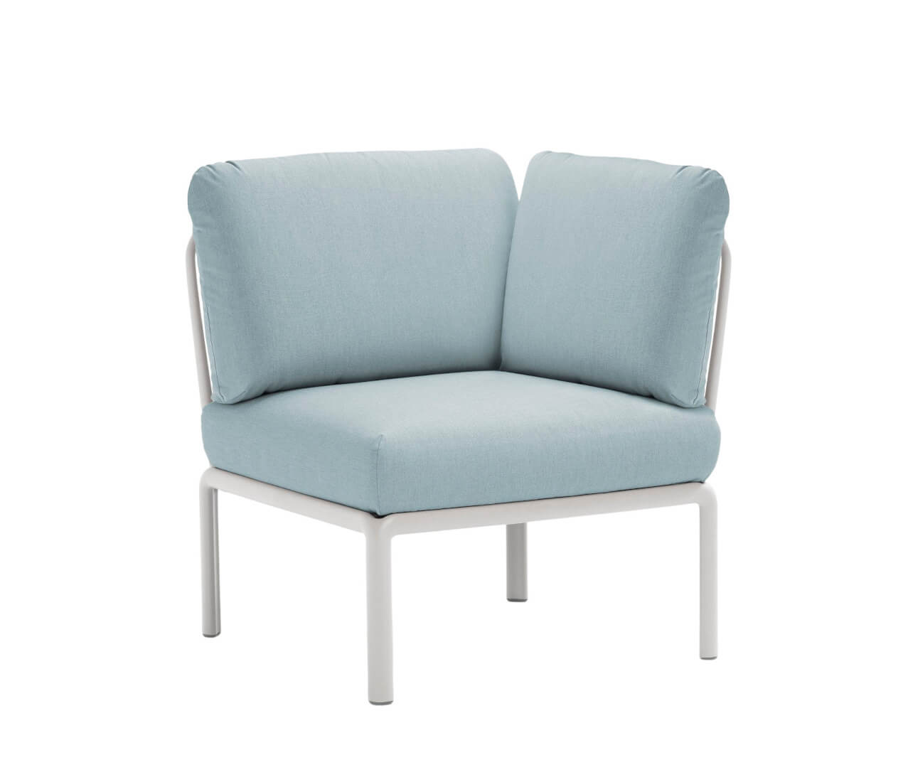 Nardi Komodo Modulsofa Eckelement weiß/ghiaccio Sunbrella, wetterfest, langlebig, italienisches Design, Outdoor