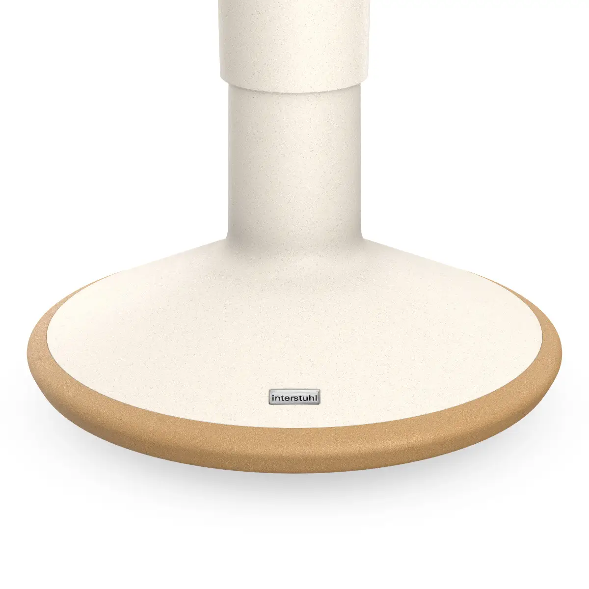 Interstuhl ECO UP Sitzhocker Cremeweiß mit Detailansicht des Standfußes