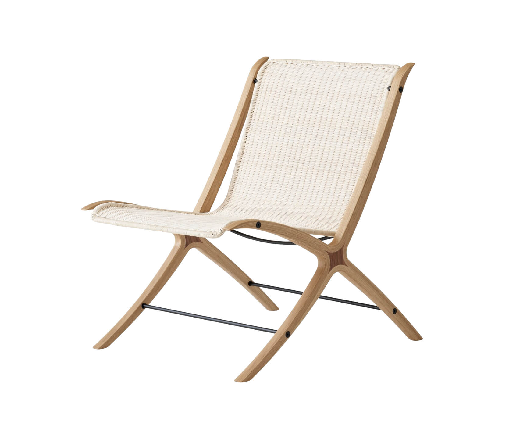 X HM10 Lounge Chair, eiche lackiert / rattan natur