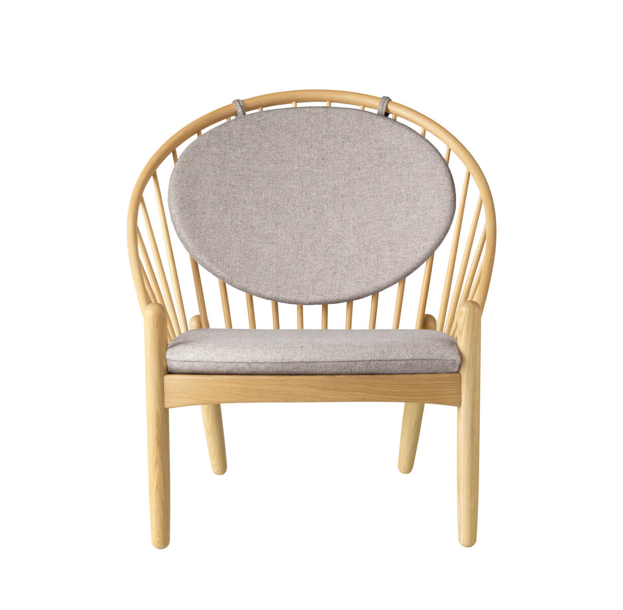 FDB Møbler J166 Jørna Sessel, skandinavisches Design, Eiche natur, hellgrau, nachhaltig, komfortabel