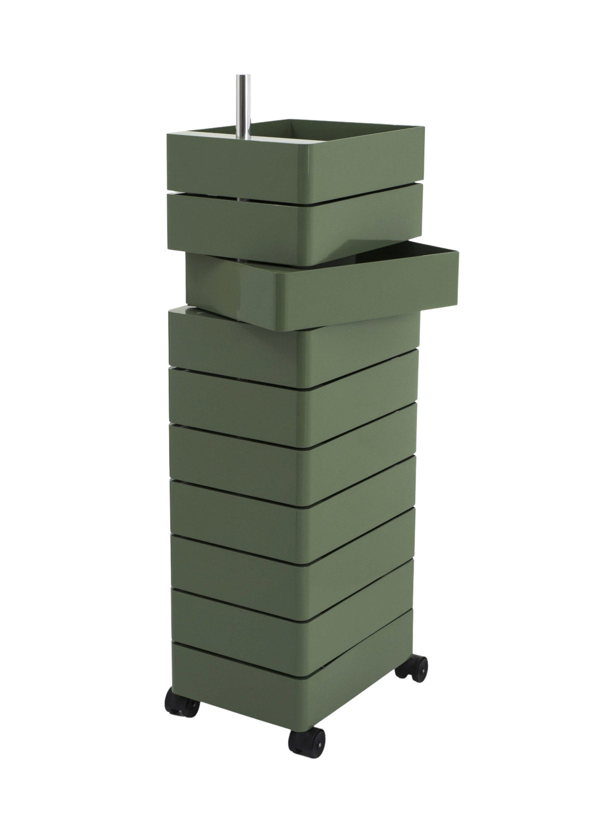 Magis 360° Rollcontainer grün, 10 Fächer, modernes Design, praktisch, langlebig, italienische Qualität