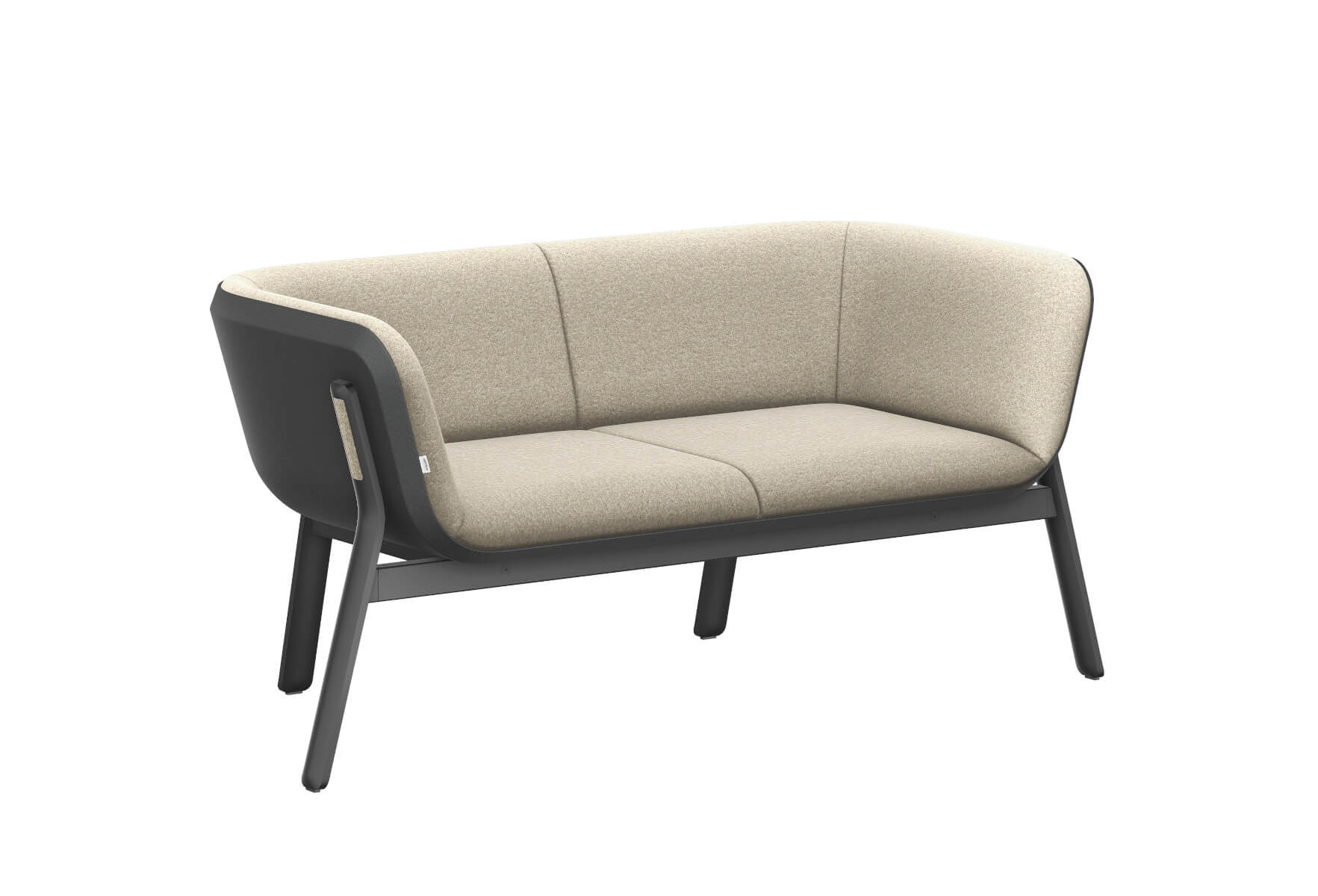 Interstuhl HUB HU210 Sofa, modernes 2-Sitzer Bürosofa mit hohem Rücken und akustischer Abschirmung für Lounges und Workspaces