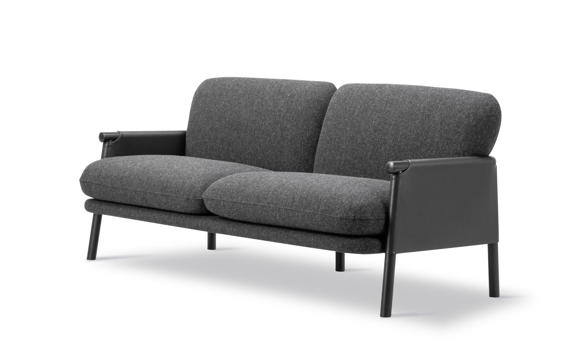 Savannah Sofa, eiche schwarz lackiert / hallingdal 200 / leder max 98 schwarz