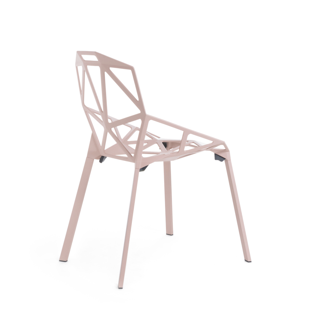 Magis Chair One Stapelstuhl blush, ergonomisch, leicht, stapelbar, modernes Design aus Italien