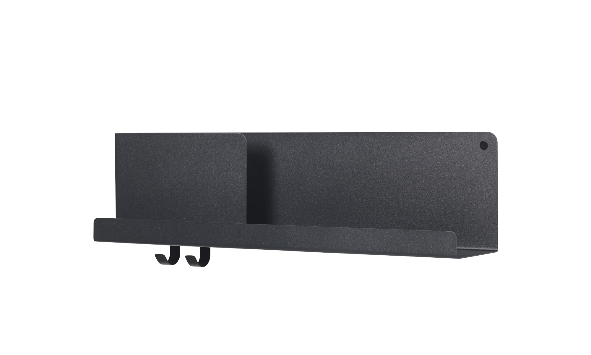 Folded Wandregal, 63 x 16 cm, schwarz
