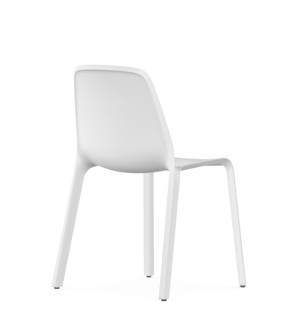 Besucherstuhl Interstuhl MONOis1 MO100 in Signalweiß, stapelbar, robust, mit gepolsterter Sitzfläche und modernem Design