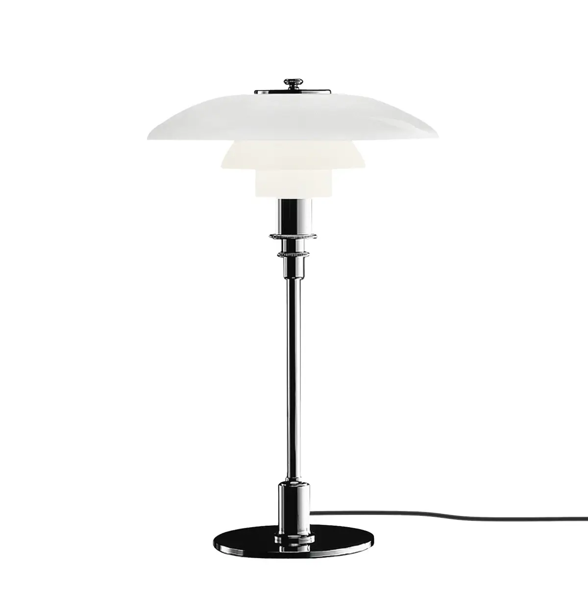 Louis Poulsen PH 3/2 Tischleuchte in High Lustre Chrome Plated