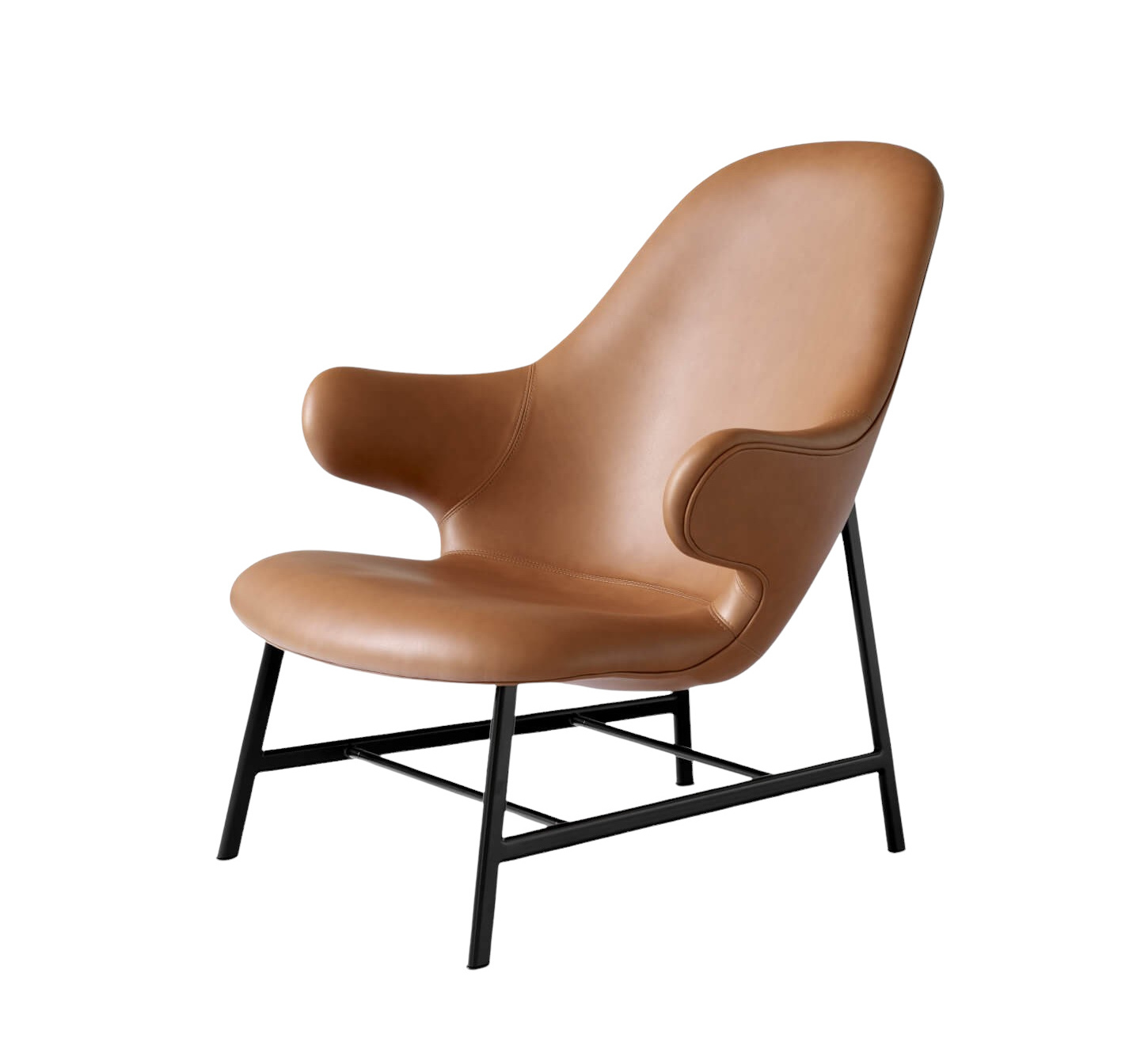 &Tradition Catch JH13 Sessel, schwarz mit cognacfarbenem Leder, dänisches Design – elegant im Wohnzimmer oder Büro