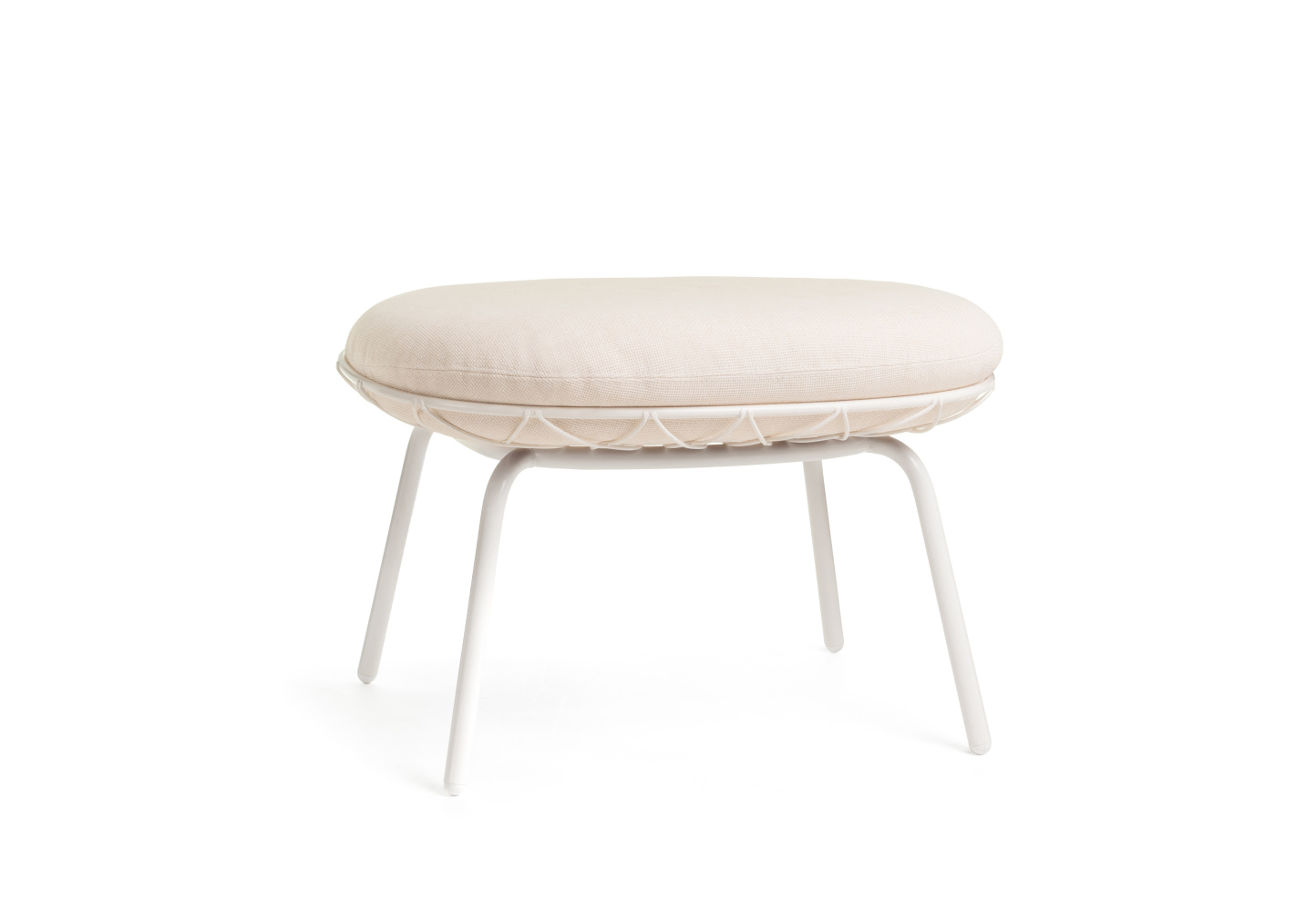 Magis Piña Outdoor Ottoman, weiß, moderner Gartenhocker, wetterfest, leicht, komfortabel, italienisches Design