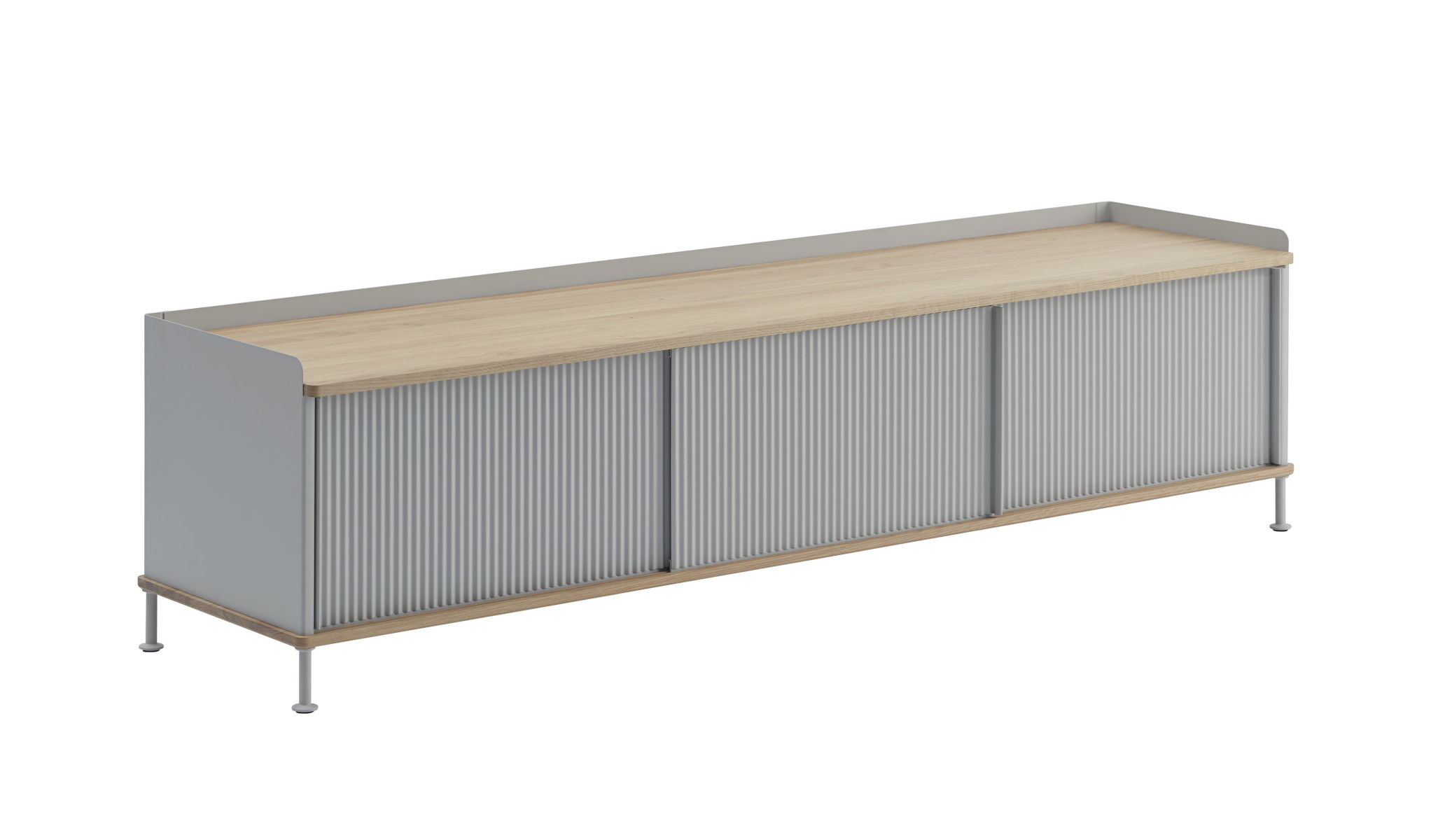 Enfold Sideboard, 186 x 48 cm, eiche geölt / grau Enfold Sideboard, 186 x 48 cm, eiche geölt / grau