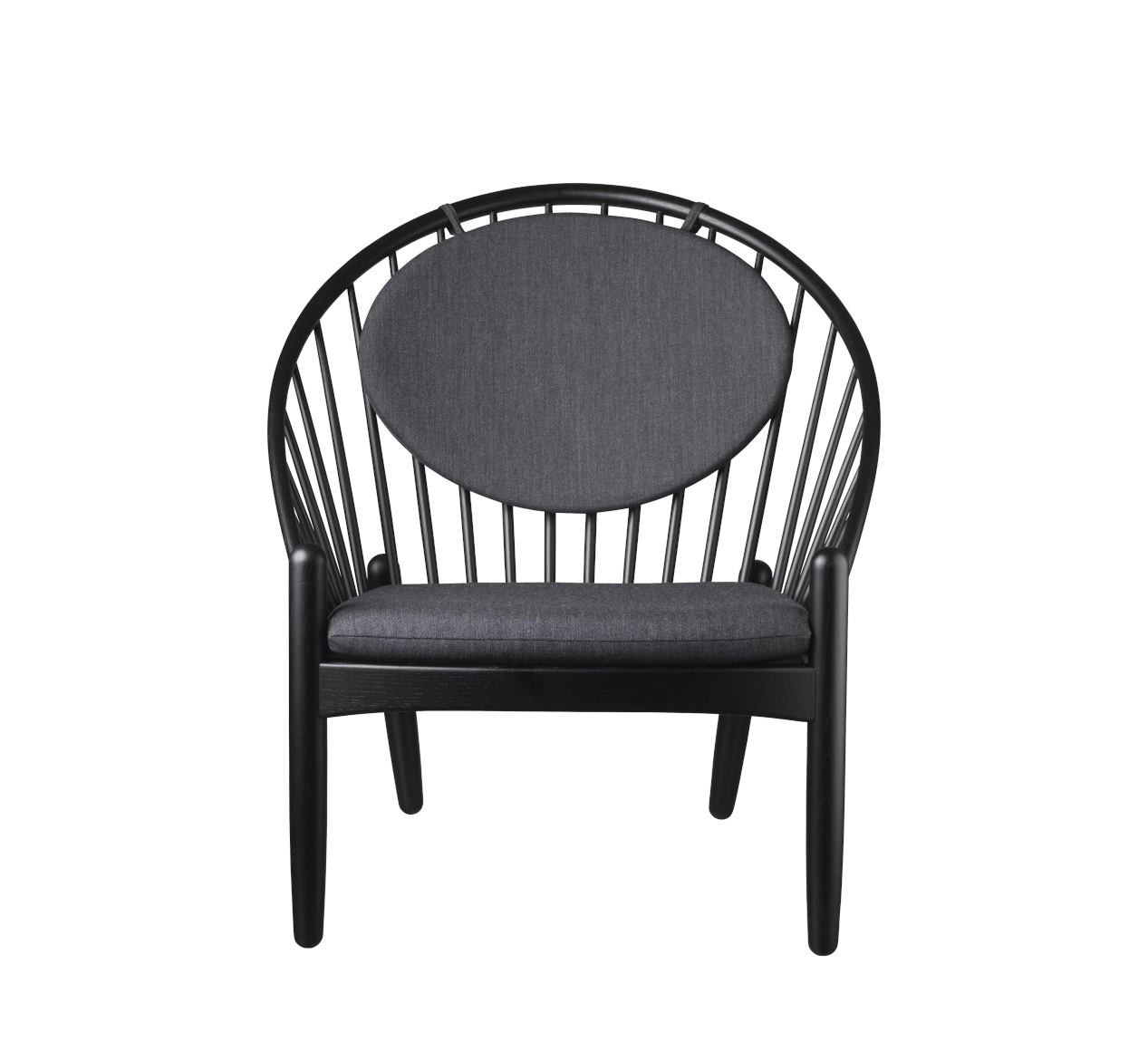 FDB Møbler J166 Jørna Sessel, funktional, FSC®-Eiche schwarz, dunkelgrau, ergonomisch, nordisches Design