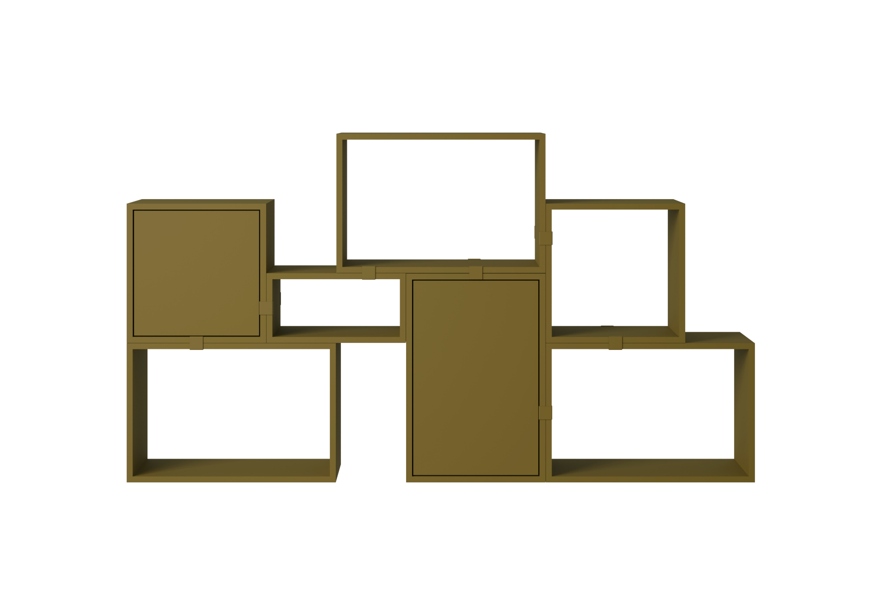 Stacked Storage Bookcase - Configuration 6, brown green Stacked Storage Bookcase - Configuration 6, brown green