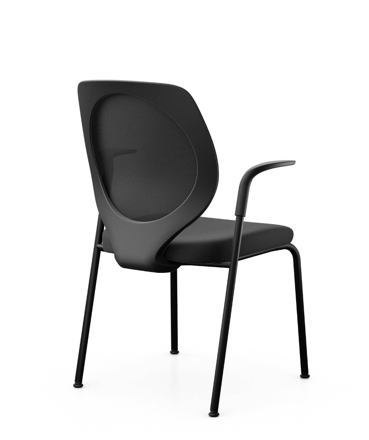 Giroflex 353-7004 Besucherstuhl mit Netzrücken, Armlehnen und stabilem Vierfußgestell