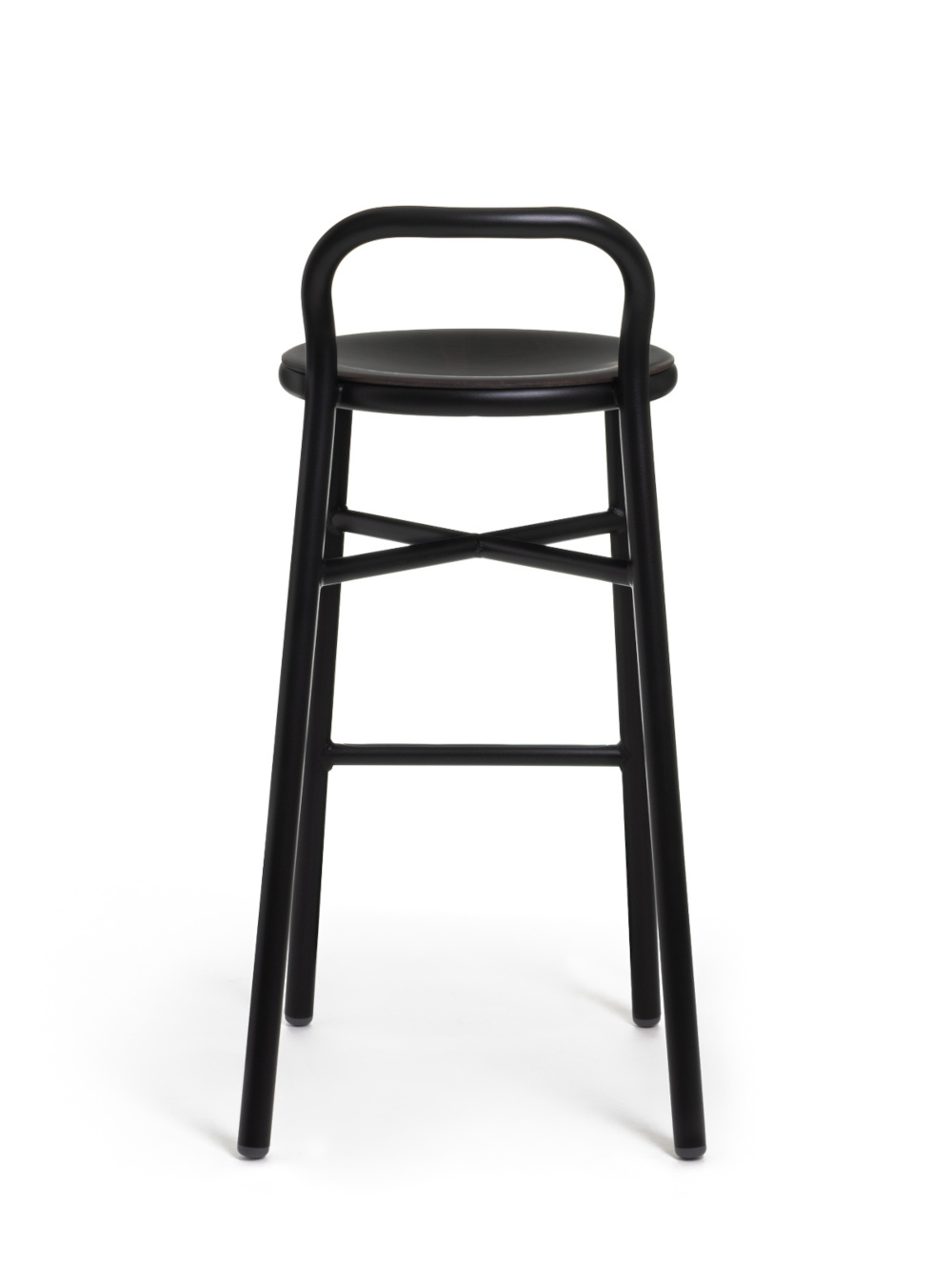 Magis Pipe Barhocker 77 cm, Buche/Schwarz, ergonomischer Barstuhl, modernes Design, robust, Made in Italy