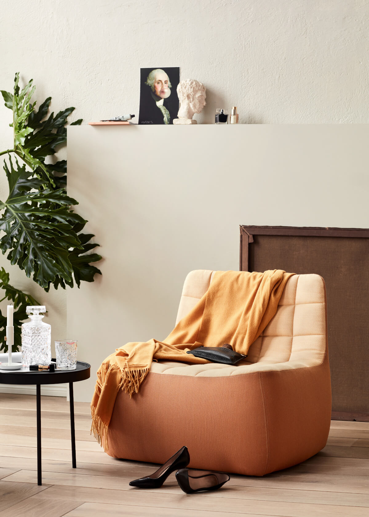 Yam Lounge Chair, brown leather (Ultra Brandy)