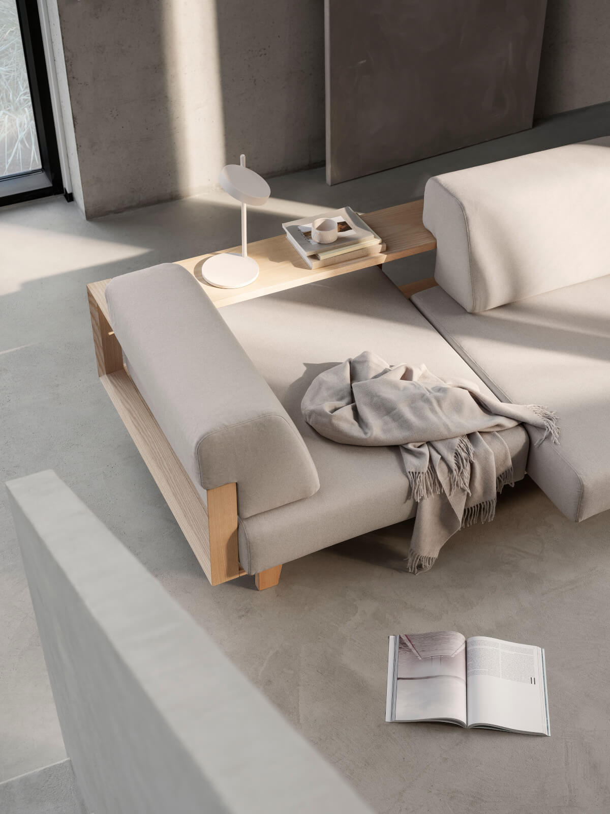 Softline Wood Sofa mit nachhaltigem Holzrahmen und bequemen Polstern für entspanntes Sitzen zuhause