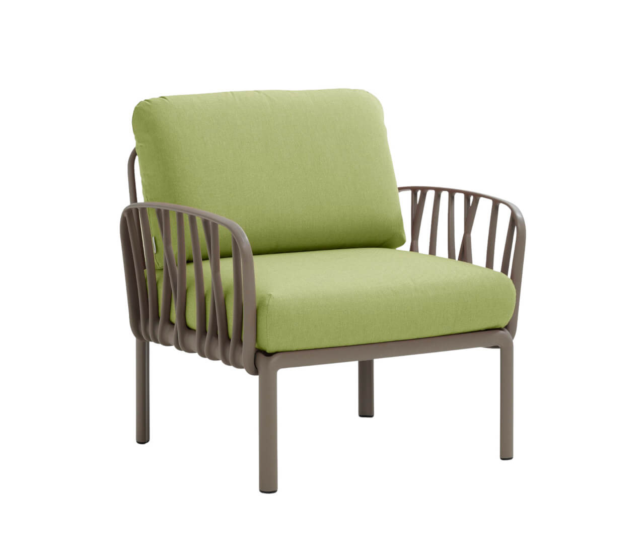 Nardi Komodo Poltrona Sessel tortora/avocado, Outdoor-Stuhl, wetterfest, langlebig, italienisches Design, komfortabel