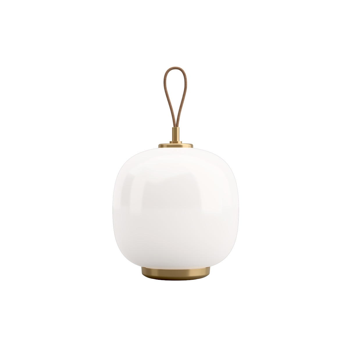 VL 45 Radiohus Portable Leuchte, brass / glossy white opal glass
