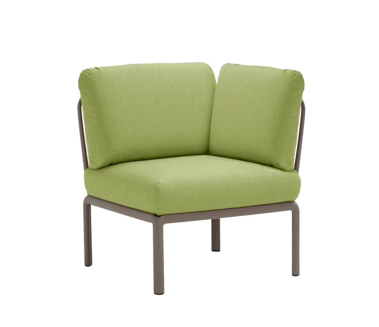 Nardi Komodo Ecksofa, tortora/avocado Sunbrella, Outdoor-Modulsofa, wetterfest, langlebig, modernes Design aus Italien