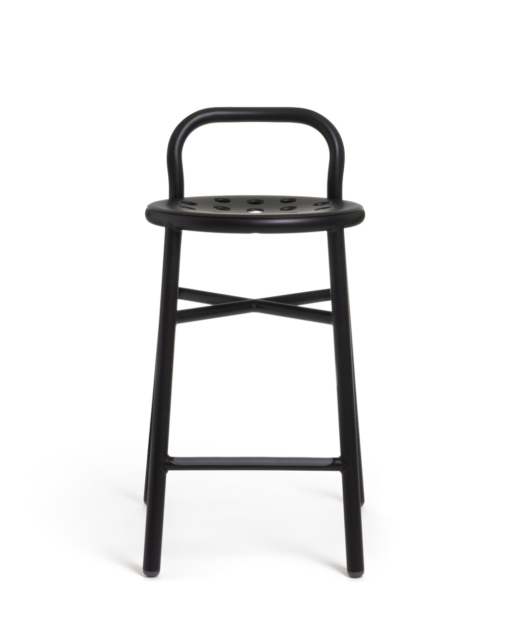 Magis Pipe Barhocker, 67 cm, schwarz, italienischer Design-Hocker, robust, stilvoll, komfortabel