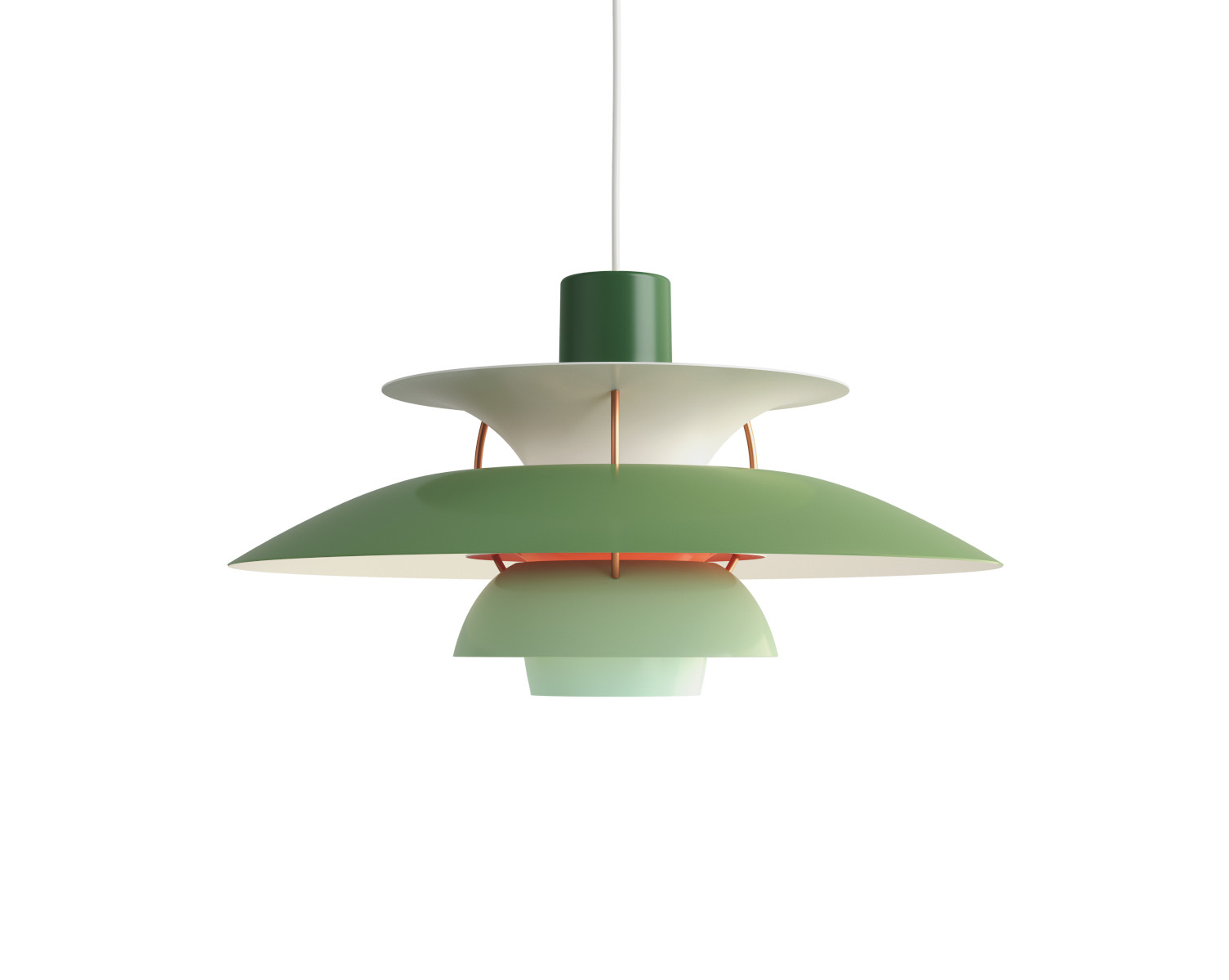 Louis Poulsen PH 5 Pendelleuchte Grün – Skandinavisches Design Louis Poulsen PH 5 Pendelleuchte in Grüntönen, skandinavisches Design, dimmbar, elegante Hängelampe fürs Wohnzimmer