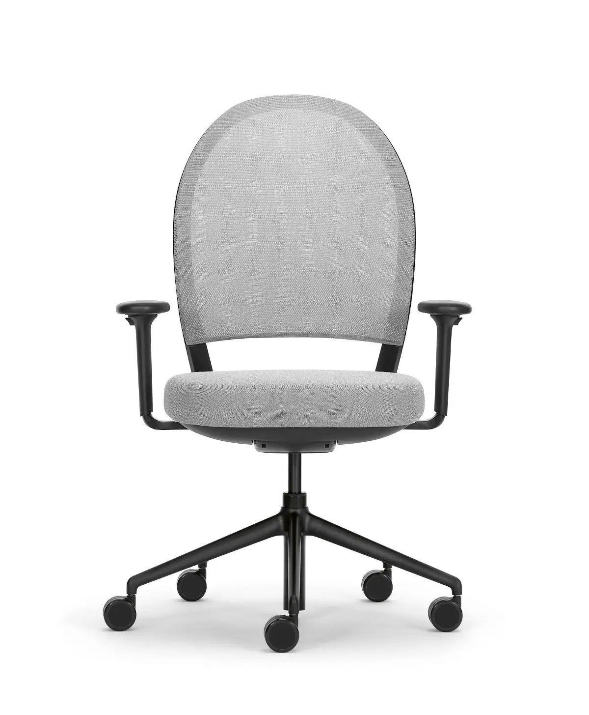 Girsberger Marva EcoKnit Bürostuhl in Lichtgrau von vorne