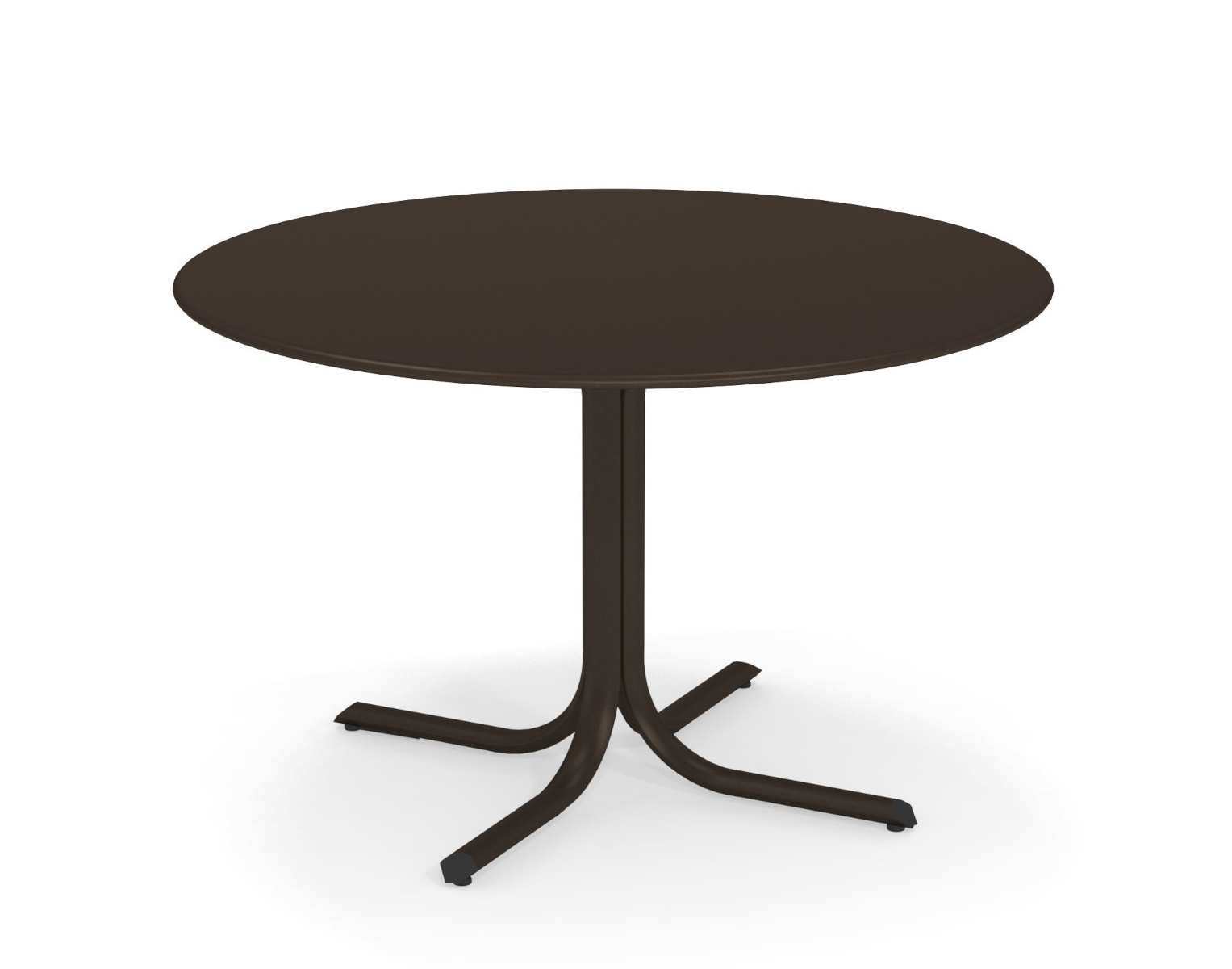 Table System mit runder Tischkante, Ø 117 cm, weiß
