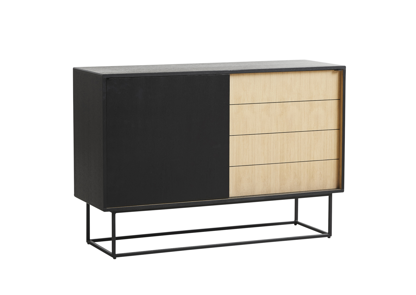 Virka Sideboard, high, eiche geölt / schwarz Virka Sideboard, high, eiche geölt / schwarz