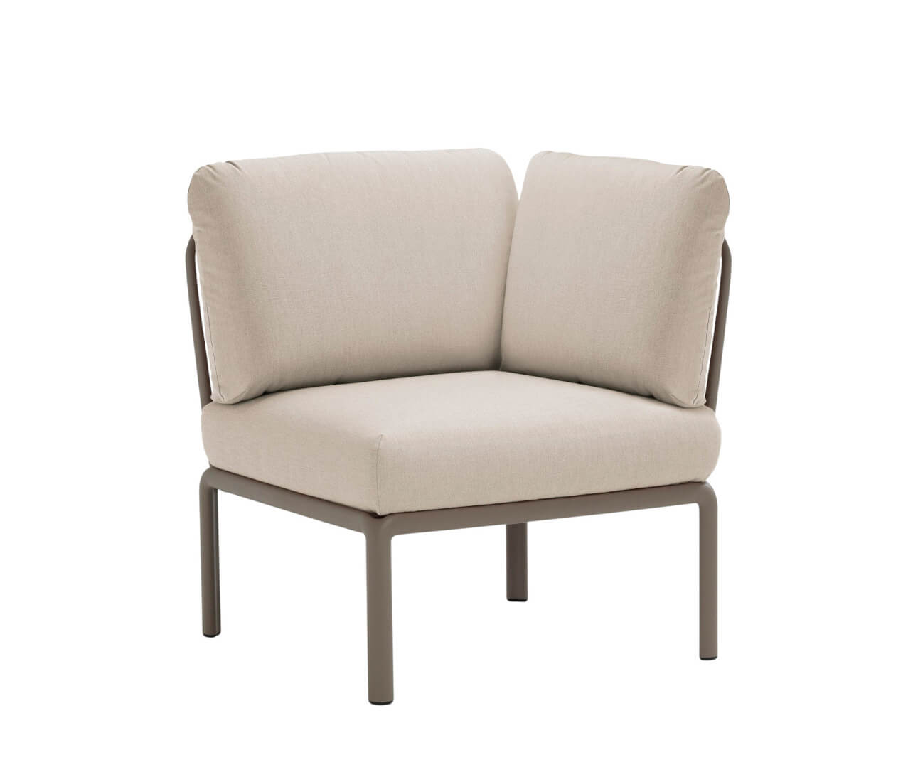 Nardi Komodo Eckelement Modulsofa, tortora, wetterfestes Outdoor-Design, langlebig, Made in Italy