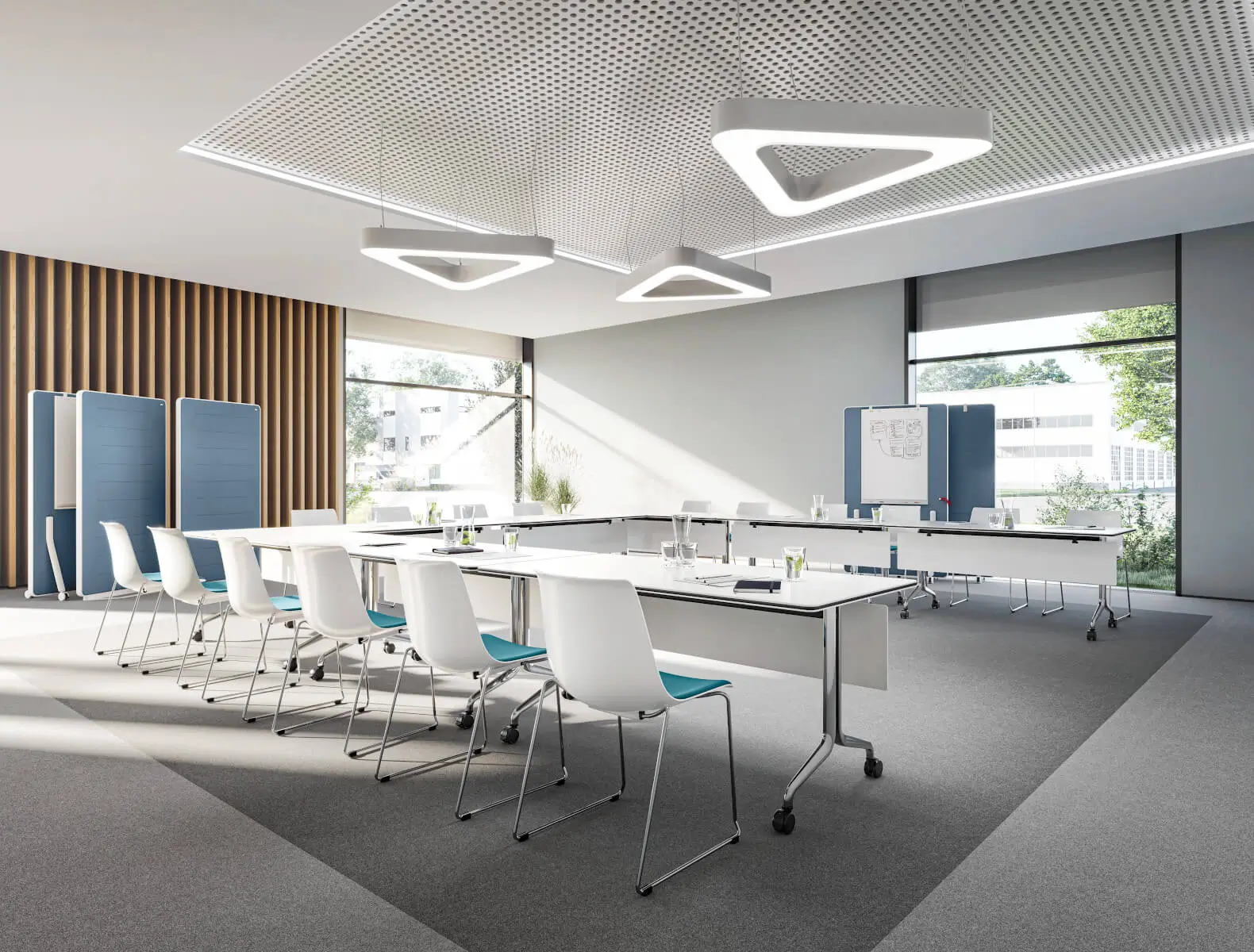 Interstuhl SHUFFLEis1 SU132 Besucherstühle in modernem Konferenzraum