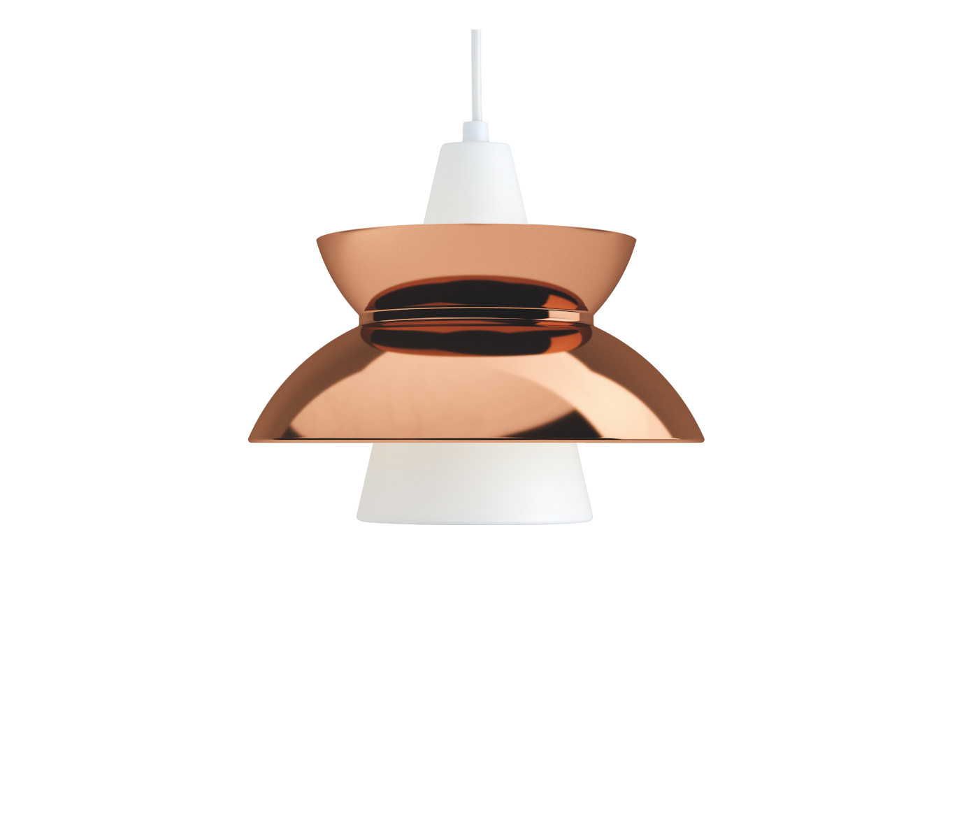 Louis Poulsen Doo-Wop Pendelleuchte Kupfer, skandinavisches Design, warmes Licht, ideal für Esszimmer und Küche