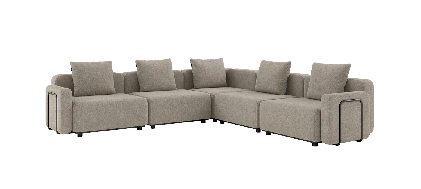 Cobana Ecksofa 5-Sitzer mit Armlehne, kirra sand