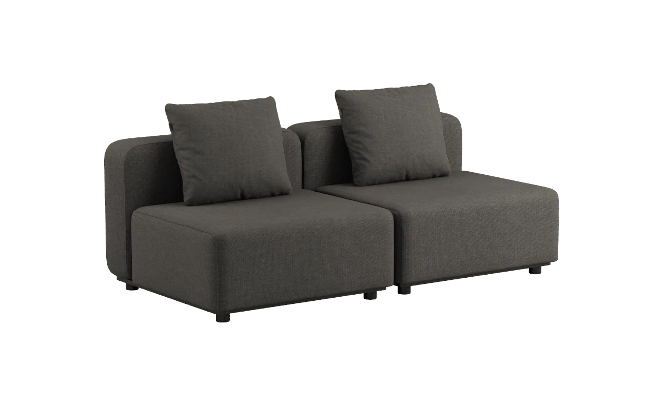 Cobana Loungesofa 2-Sitzer ohne Armlehnen, kirra noir