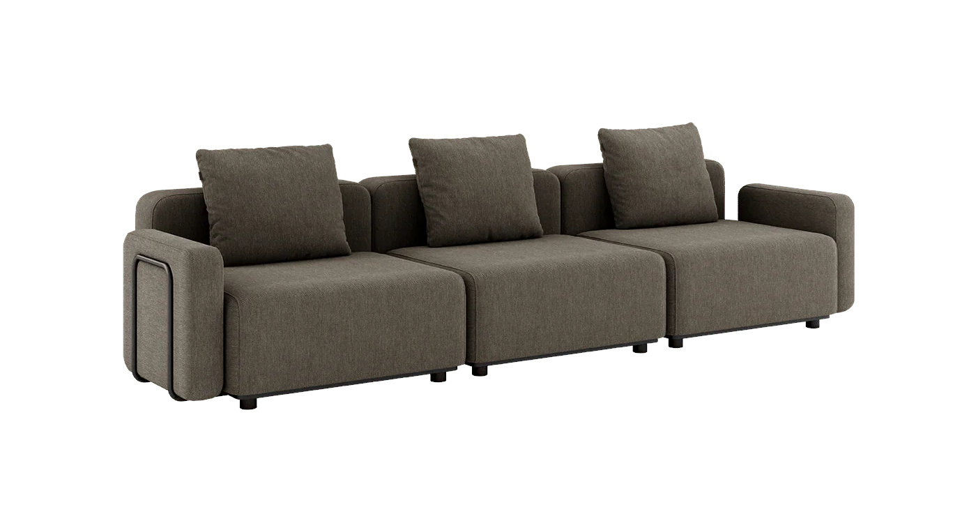 Cobana Loungesofa 3-Sitzer mit Armlehnen, cobana braun