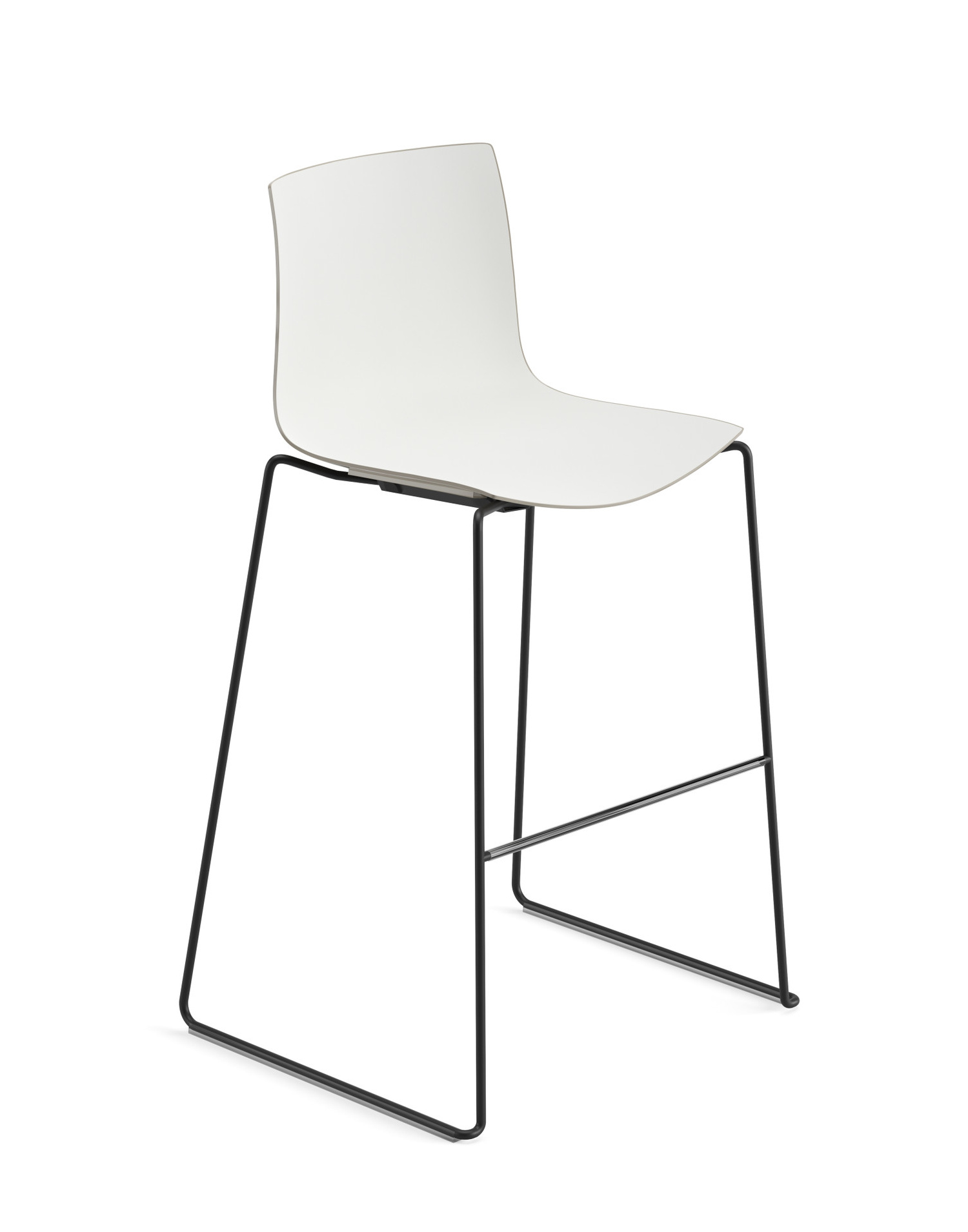 Catifa 46 Barhocker, höhe 76 cm, zweifarbig, schwarz / weiß-taubengrau #0471