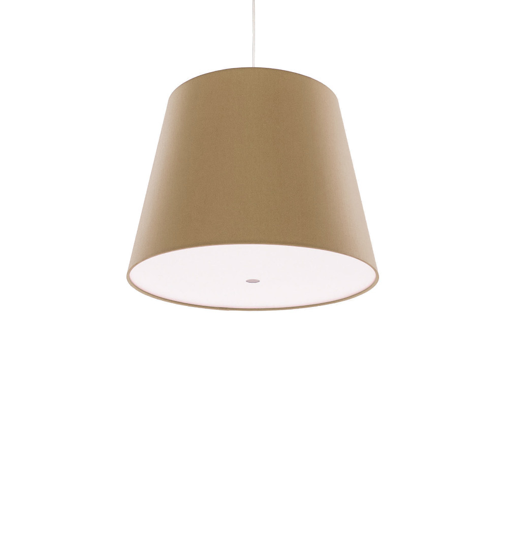 FRAUMAIER Single BigCluster Pendelleuchte in Taupe, elegantes Design, Stoffschirm, moderne Beleuchtung für Esszimmer
