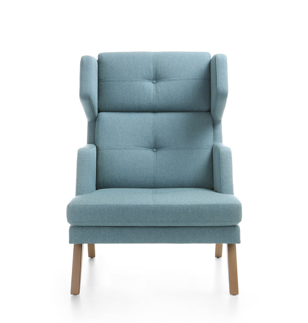 October 12 Loungesessel, 4-Fuß, hohe Rückenlehne