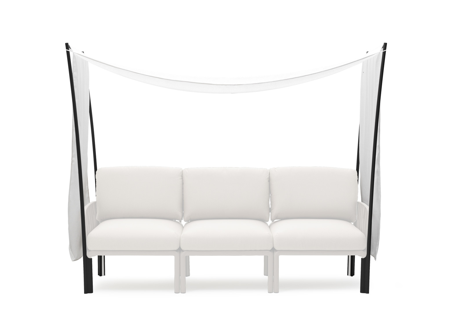 Nardi Komodo Ombra 3-Sitzer Sonnenschutz, anthrazit, wetterfest, Outdoor-Sofa, langlebig, modernes Design