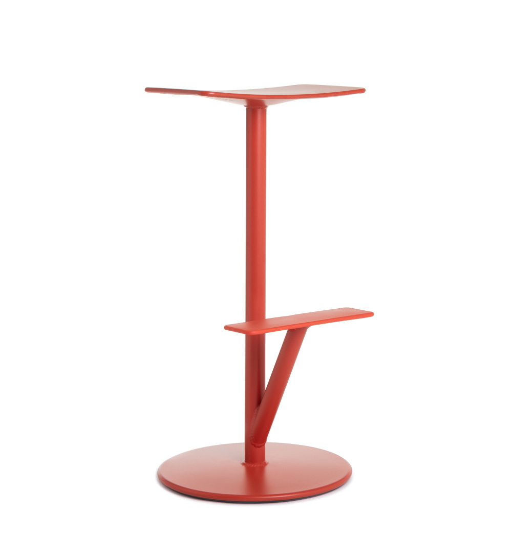 Magis Sequoia Barhocker 76 cm, coral red, moderner Design-Hocker, robust, komfortabel, Made in Italy
