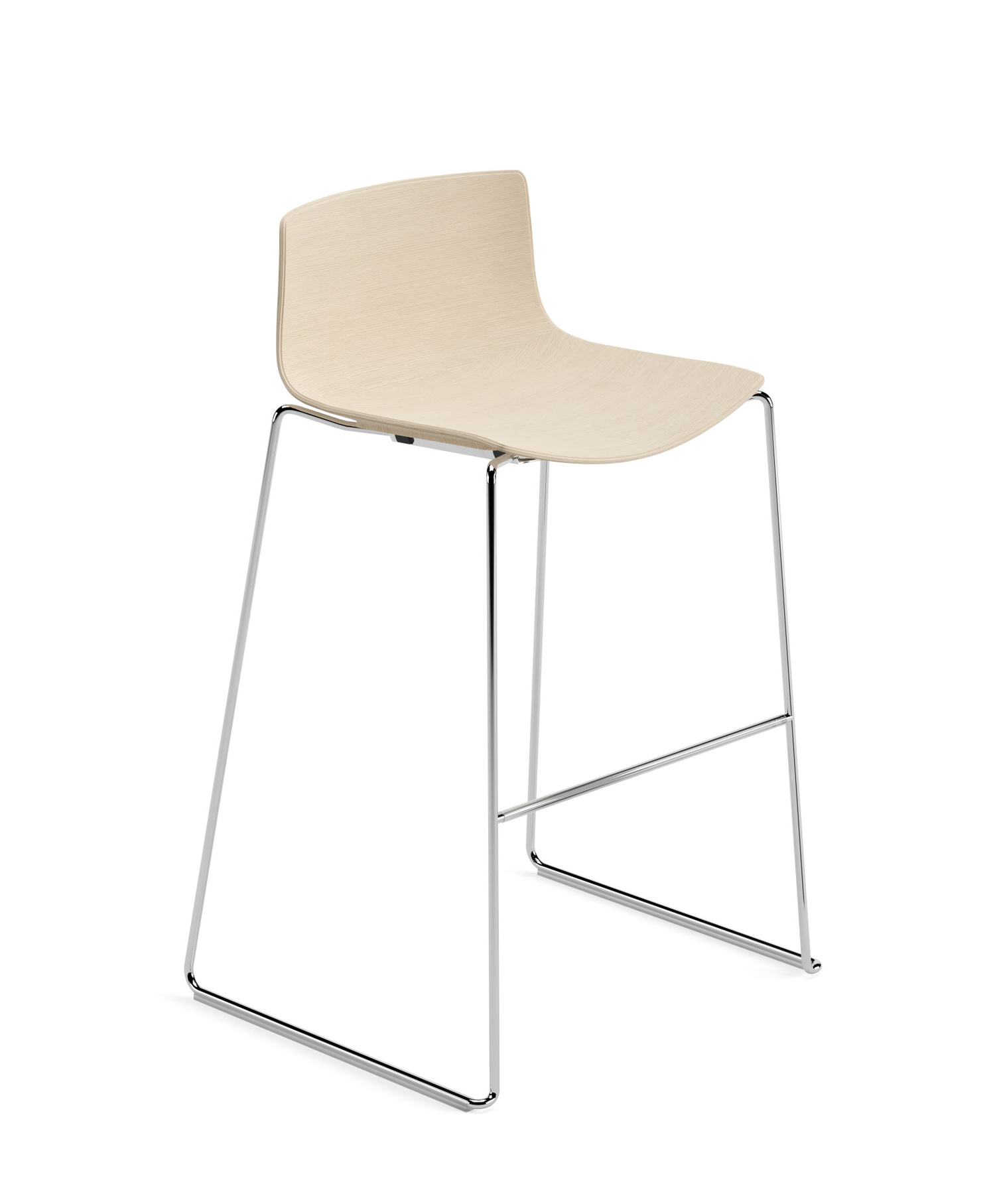 Catifa 46 Barhocker, höhe 76 cm, holz, chrom / eiche gebleicht #0571