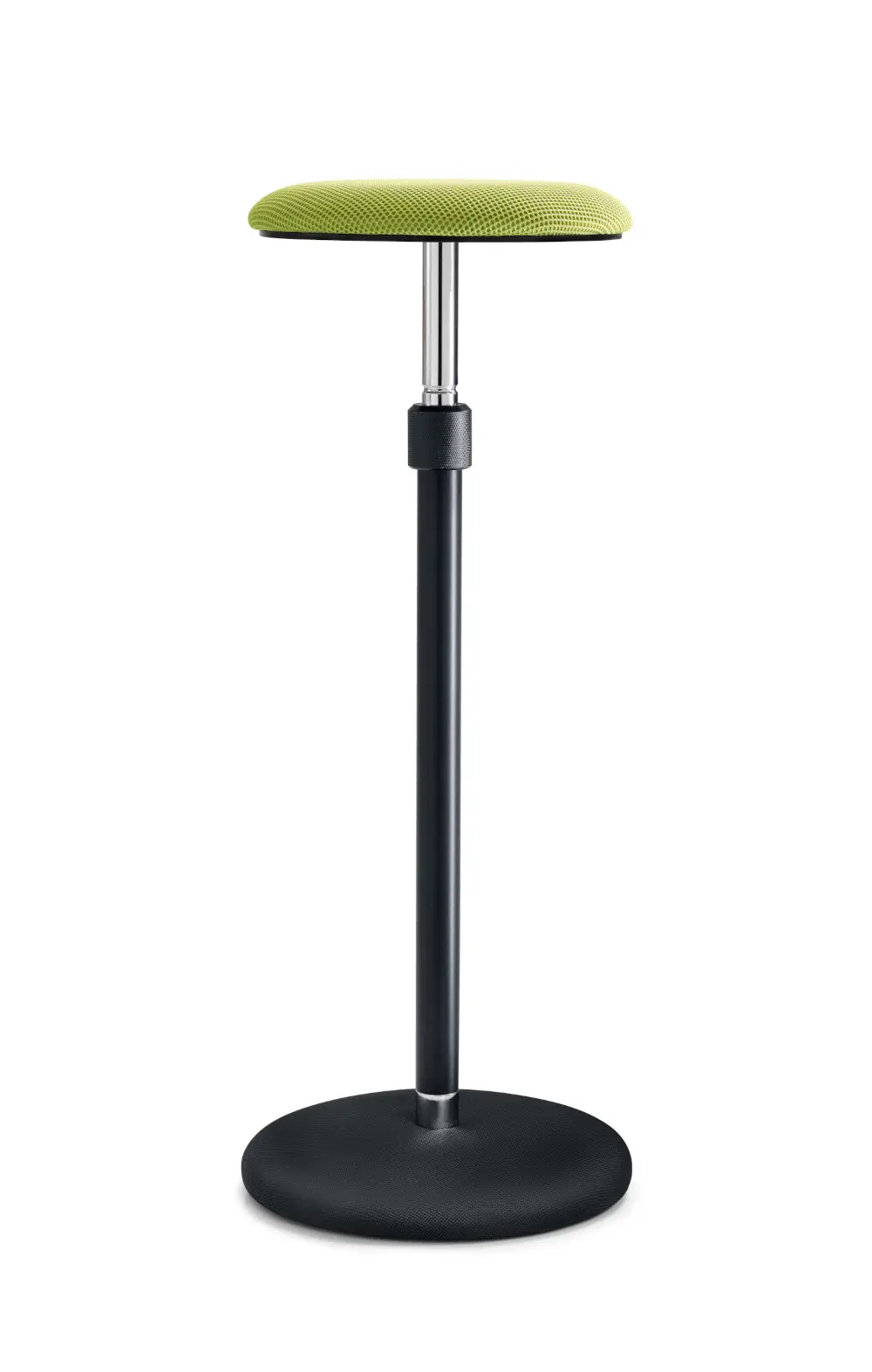 Girsberger Sway Stehsitz mit gepolsterter Sitzfläche und rundem Standfuß für flexibles Sitzen und Stehen.