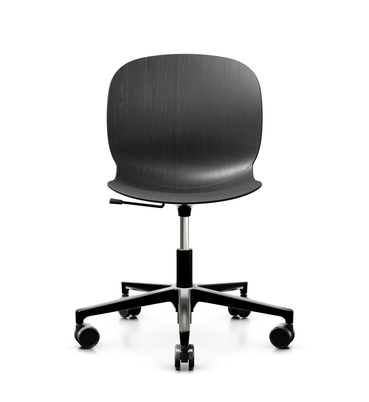 Noor 6075 Drehstuhl, 5-armiges Fußkreuz, 3D-Furnierschale, ohne Polsterung