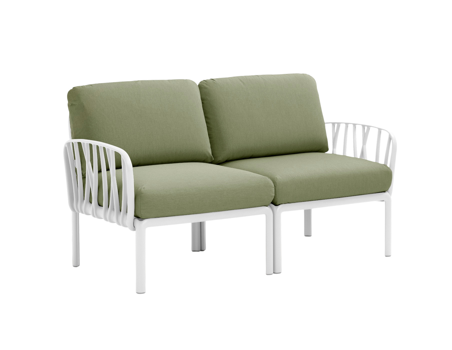 Komodo Gartensofa 2-Sitzer, weiß / grigio