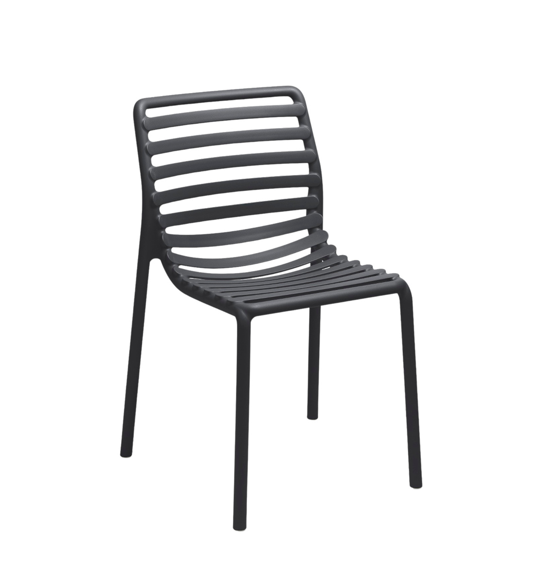 Nardi Doga Gartenstuhl anthrazit, italienisches Design, wetterfest, stapelbar, langlebig, komfortabel für Outdoor