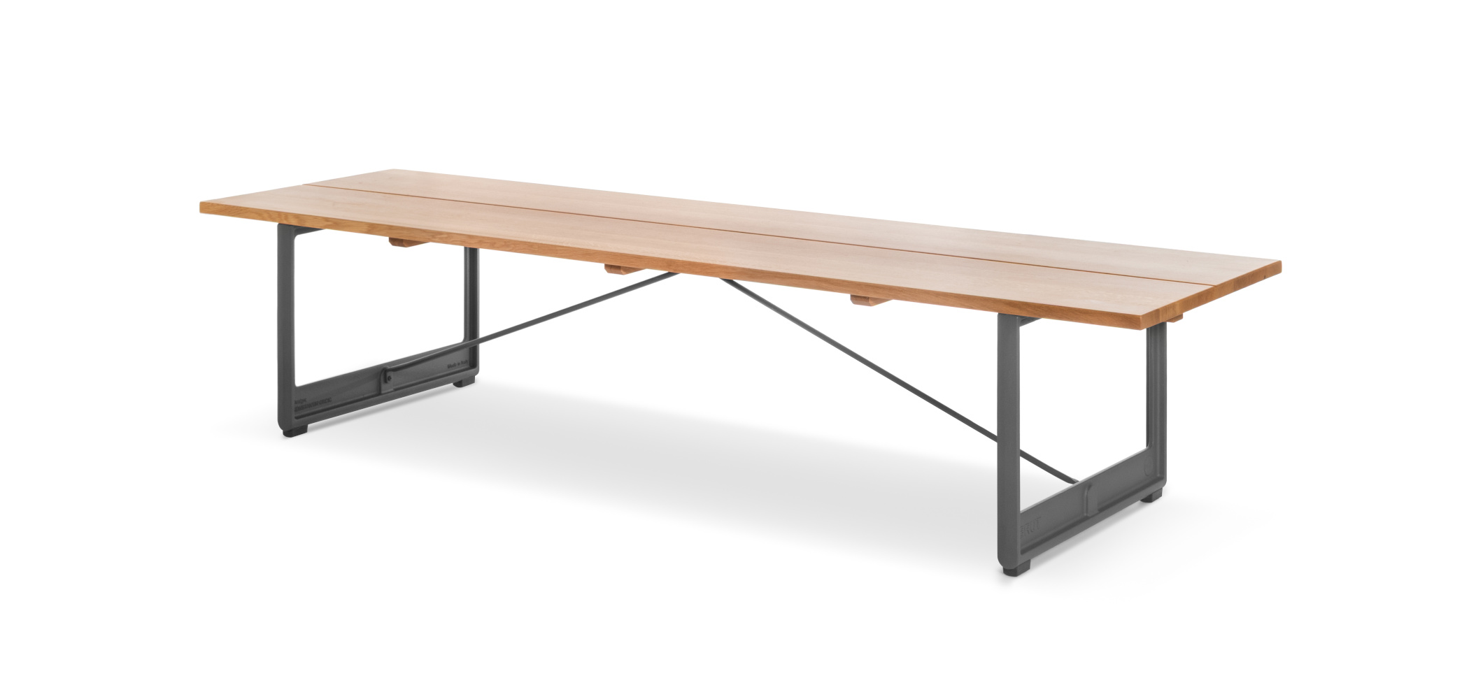 Magis Brut Bank 220x63 cm – anthrazitgrau/Eiche natur Magis Brut Bank 220x63 cm, anthrazitgrau/Eiche natur, moderne Holzbank, langlebig, Design-Möbel, komfortabel