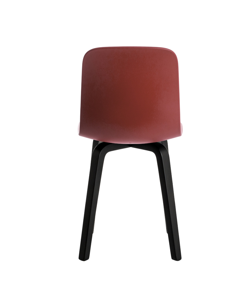 Magis Substance Stuhl, Esche schwarz/Bordeaux, moderner Designstuhl, ergonomisch, komfortabel, langlebig