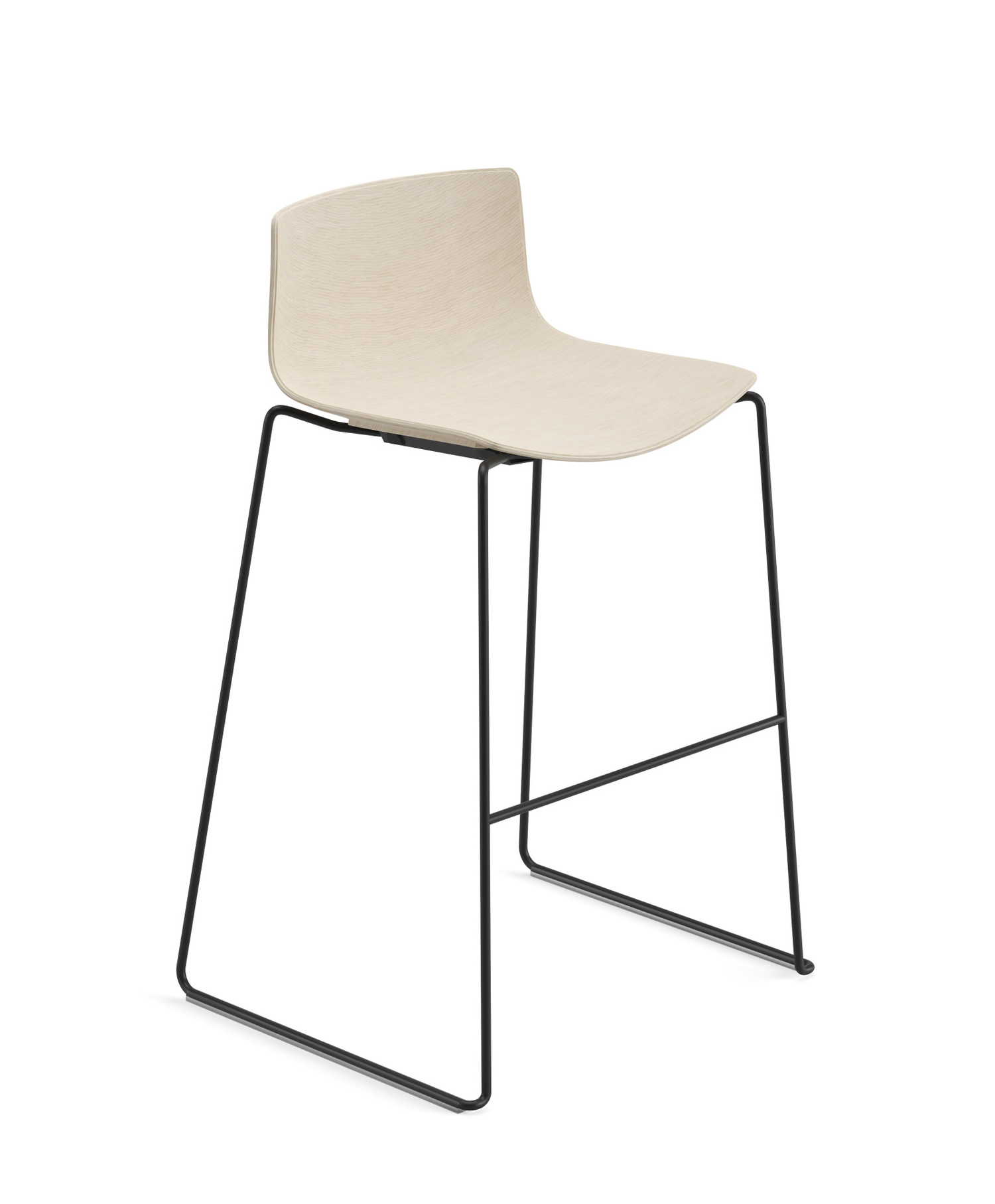 Catifa 46 Barhocker, höhe 76 cm, holz, schwarz / eiche gebleicht #0571