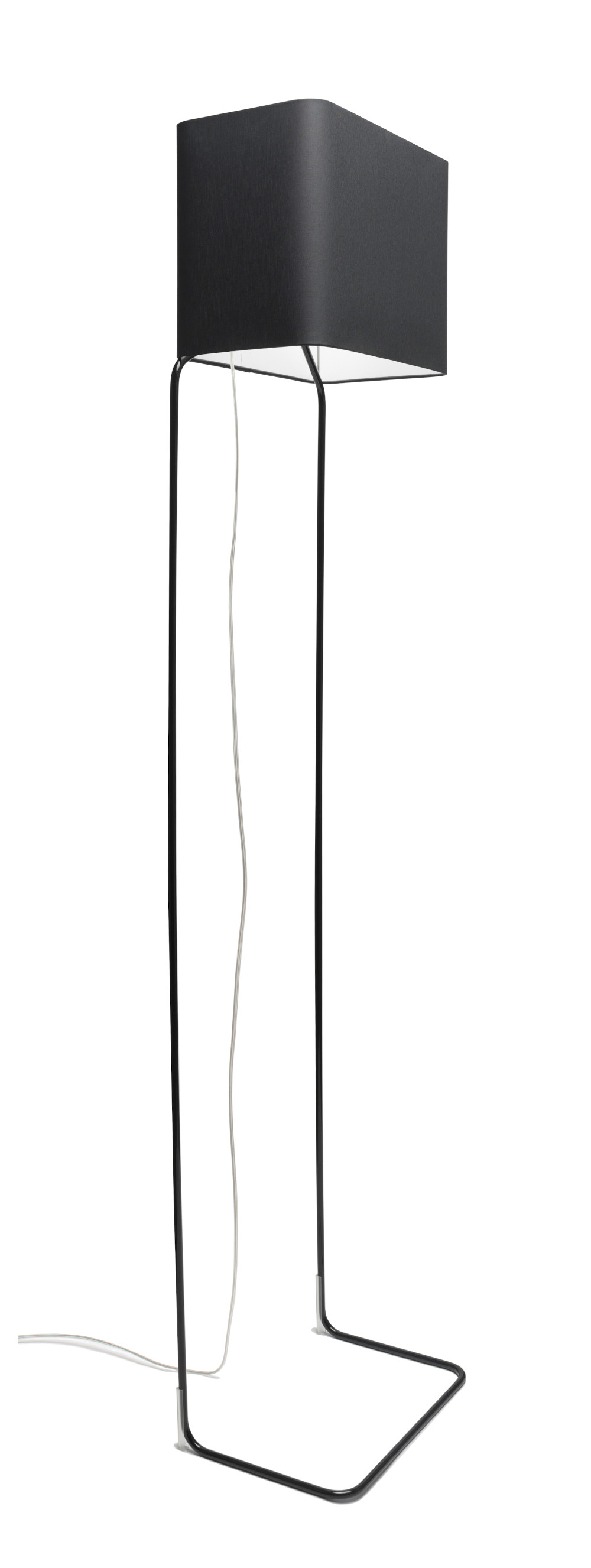FRAUMAIER ThinLissie Stehleuchte schwarz, eleganter Metallfuß, Stoffschirm, warmes Licht für Wohn- und Schlafzimmer
