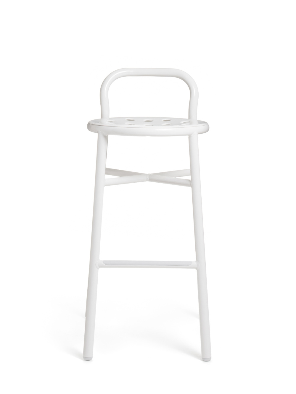 Magis Pipe Barhocker 67 cm, ergonomisch, weiß, leichter Design-Stuhl aus Italien, langlebig